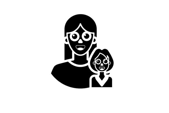 Mom Icon Daughter Black Filled Design Review