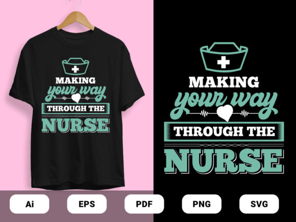 Thought the Nurse T-shirt Design Vector Review